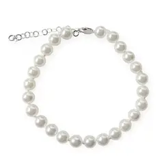 ANDREA COGGIOLA JOYAS - Pulsera Perlas Shellpearl 6mm nudos Plata Fina 925