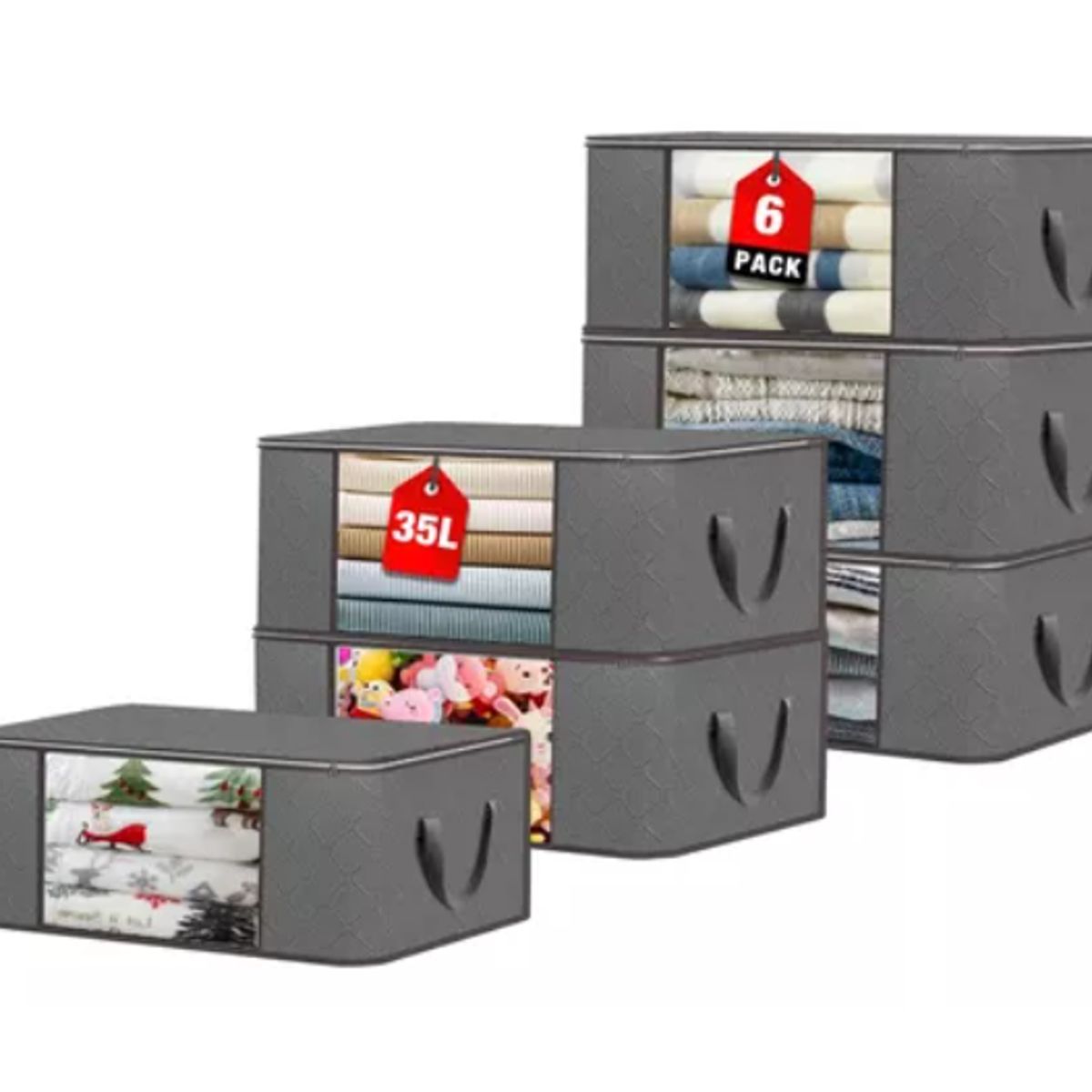 GENERICO - 6 Unidades Organizador De Bolsas Almacenamiento De Ropa 35l