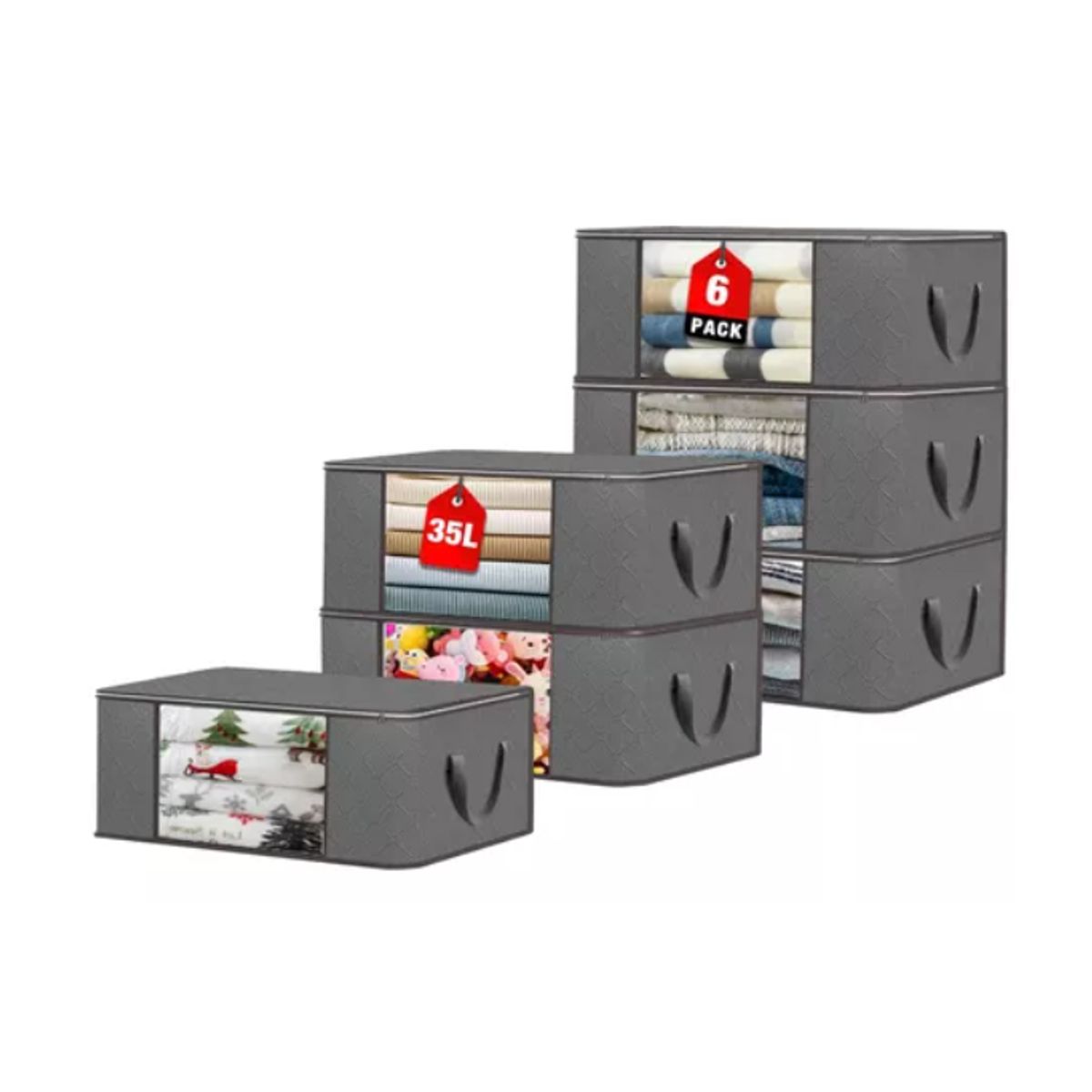 GENERICO - 6 Unidades Organizador De Bolsas Almacenamiento De Ropa 35l