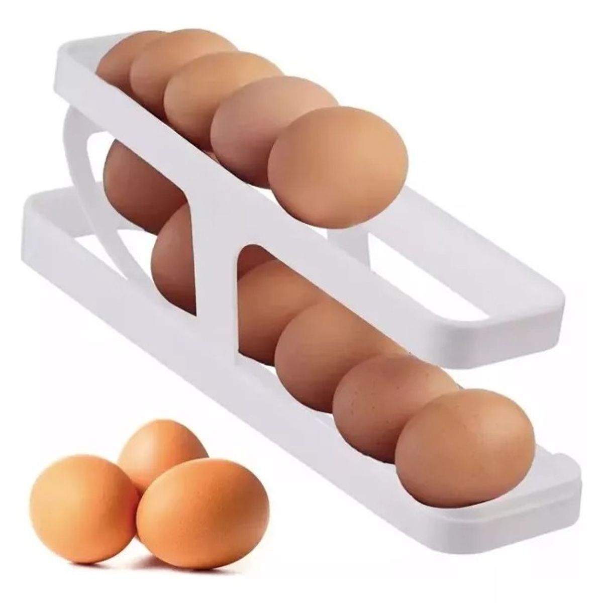 GENERICO - Huevera Organizador Dispensador De Huevos Automático.