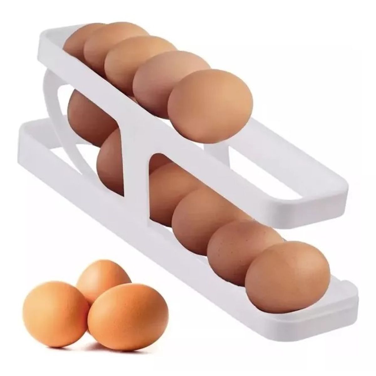 GENERICO - Huevera Organizador Dispensador De Huevos Automático.