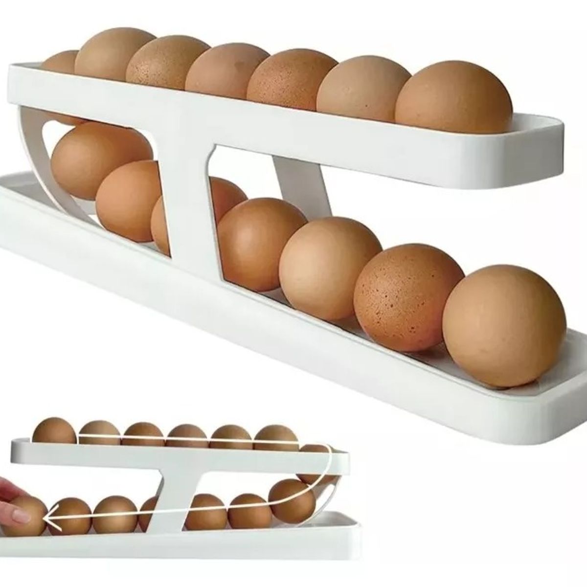 GENERICO - Huevera Organizador Dispensador De Huevos Automático.