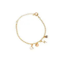 JOYAS MONTERO - Pulsera Cloe Gold Baño de Oro 24k y Cristal Genuino Golden Shadow