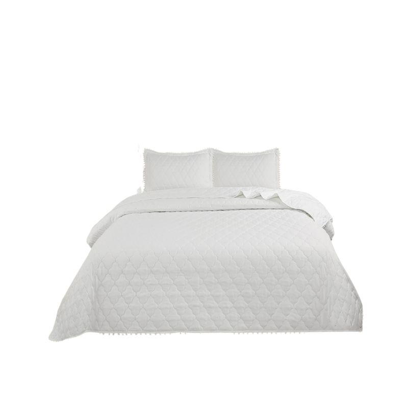 GENERICO - Cubrecama Quilt De Verano Diseño Pompón 2 Plazas 250X230cm