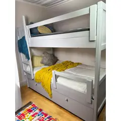 FLOBAL - Camarote 1,5 Plazas + Cama Nido Auxiliar 100% Madera