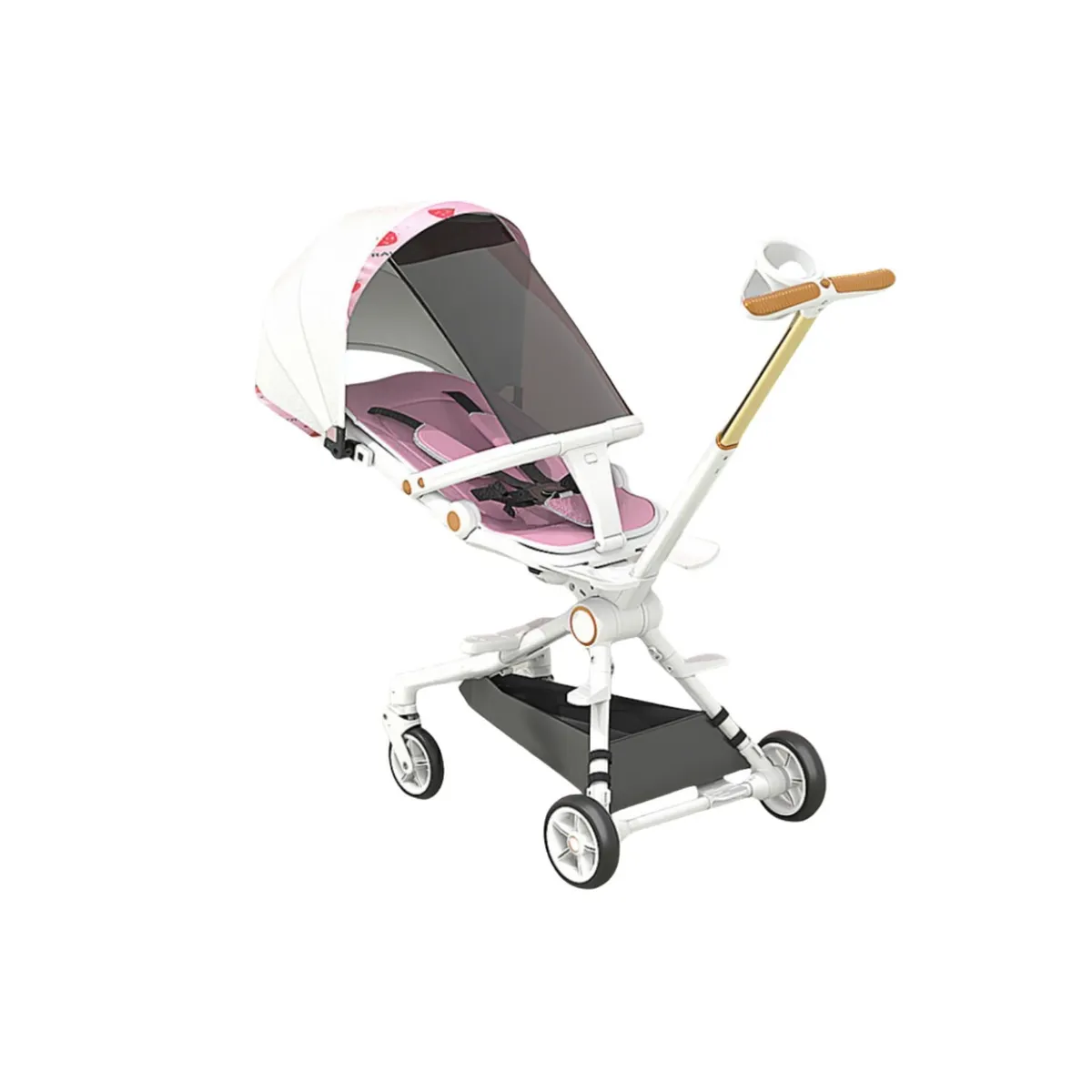 BABYLUNA - Coche Plegable Múltiples posiciones Ajuste 360 Rosa