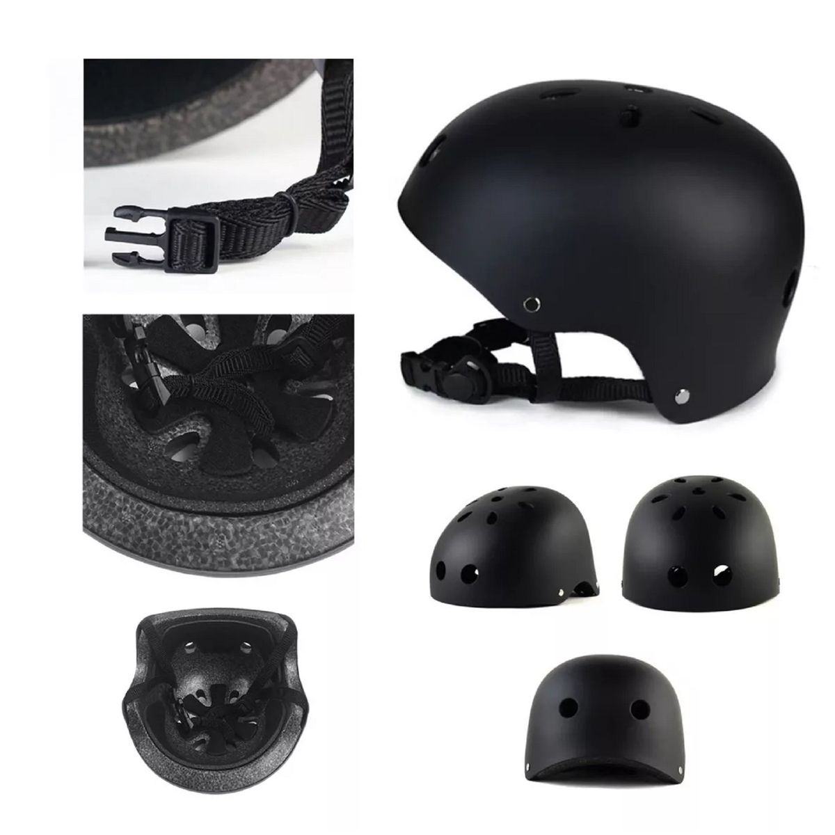 GENERICO - Casco Negro Bici Ultra Liviano 250gr Skate