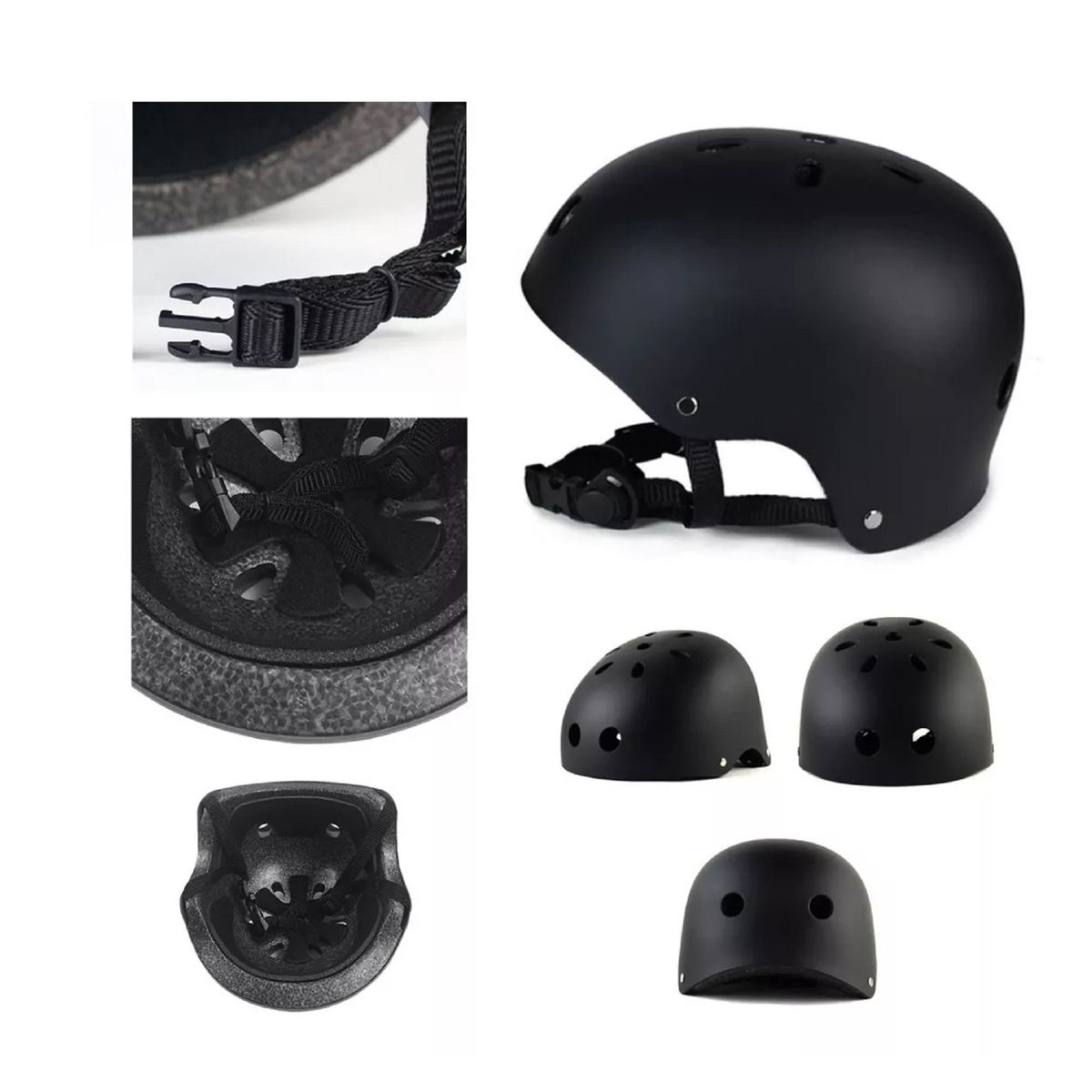 GENERICO - Casco Negro Bici Ultra Liviano 250gr Skate