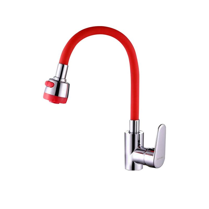 GENERICO - Manguera Flexible Cuello Lavaplatos Cocina Rojo