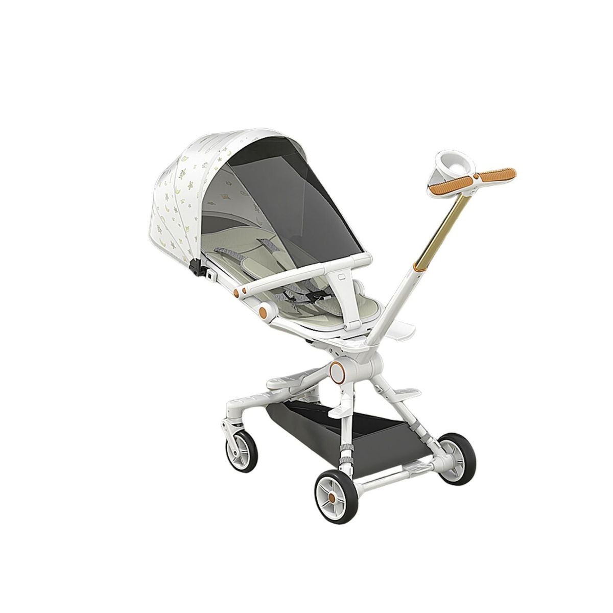 BABYLUNA - Coche Plegable Múltiples posiciones Ajuste 360 Blanco