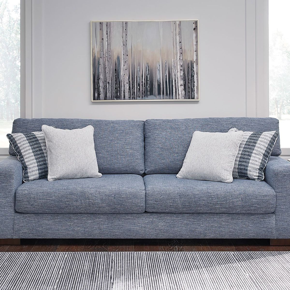 ASHLEY - Sofá 3 cuerpos Nuvella denim lavable