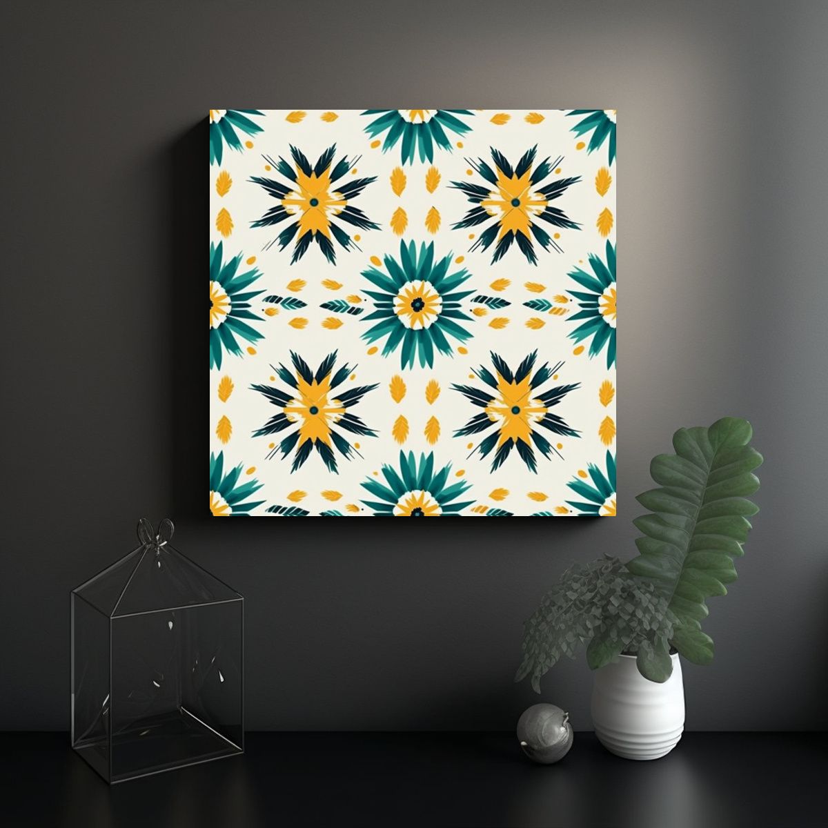GENERICO - Cuadro Conceptual Equilibrio Estilo Country Chic 80x80 Cm