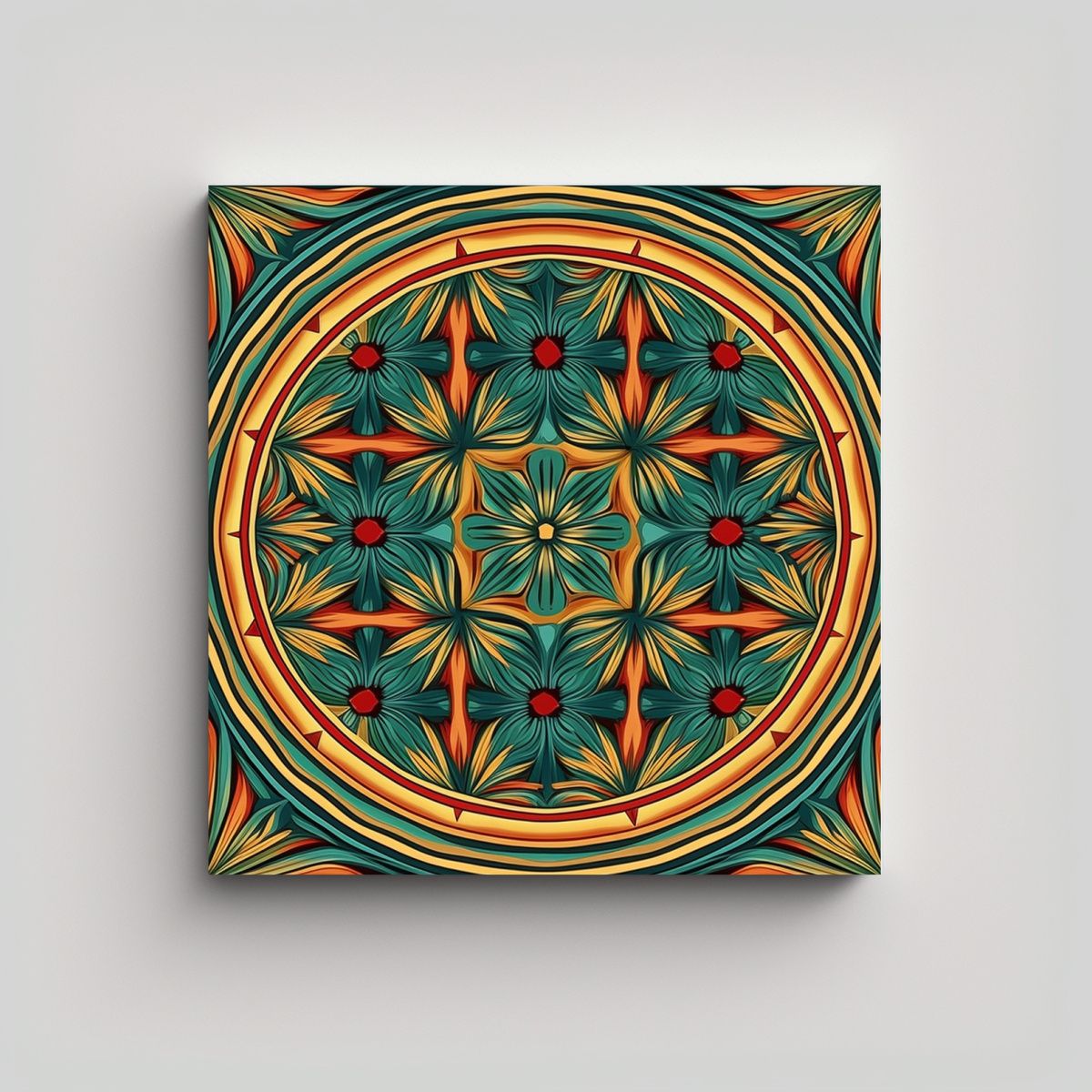 GENERICO - Cuadro Inspirador: Mandala Navideña Minimalista 80x80 Cm.