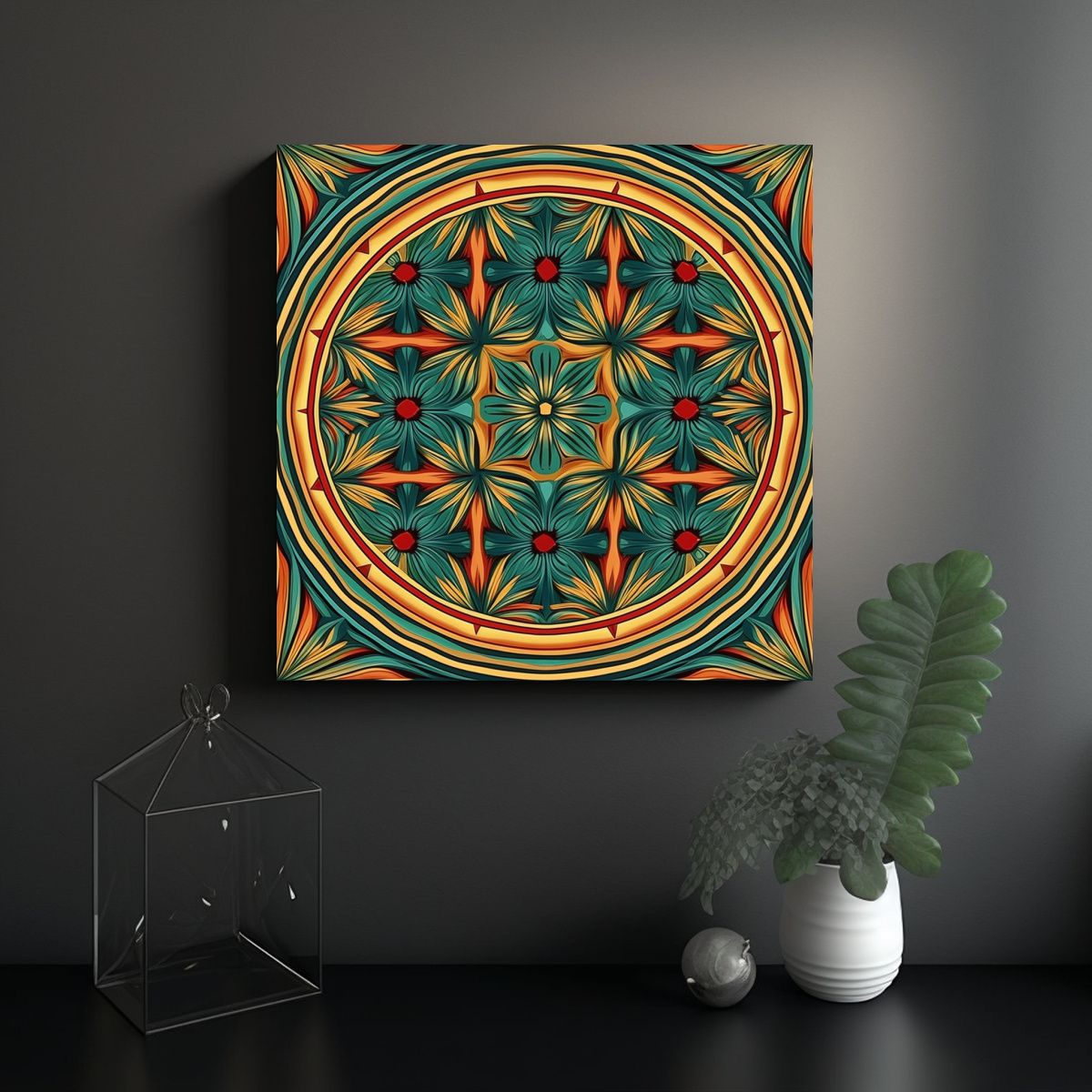 GENERICO - Cuadro Inspirador: Mandala Navideña Minimalista 80x80 Cm.