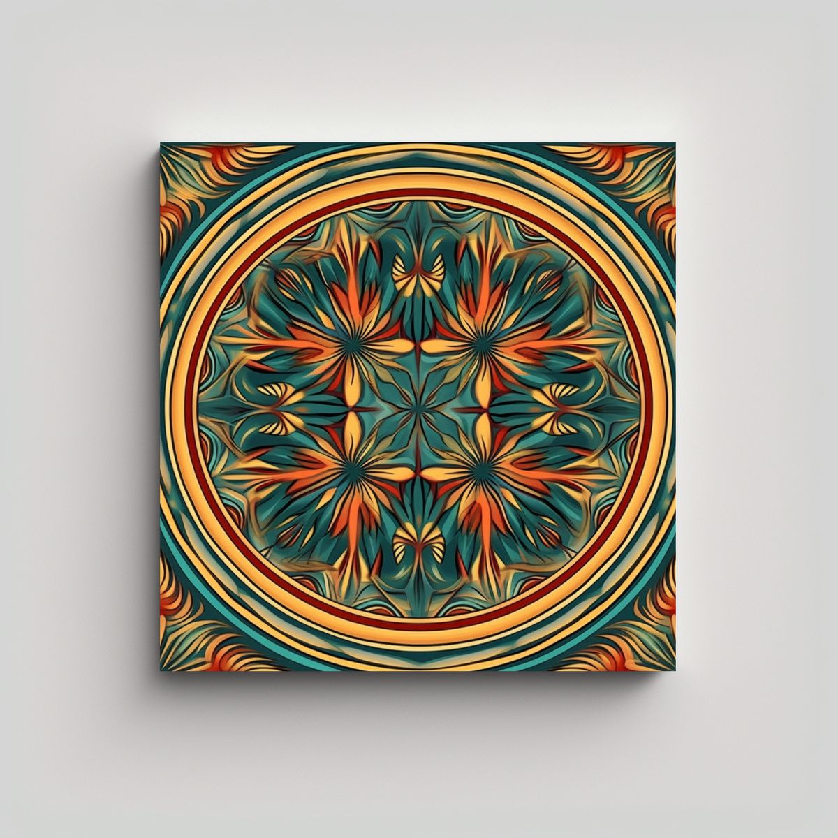 GENERICO - Lienzo Fotografía Arte Callejero Navidad Mandala 60x60 Cm