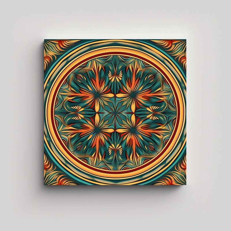 GENERICO - Lienzo Fotografía Arte Callejero Navidad Mandala 90x90 Cm