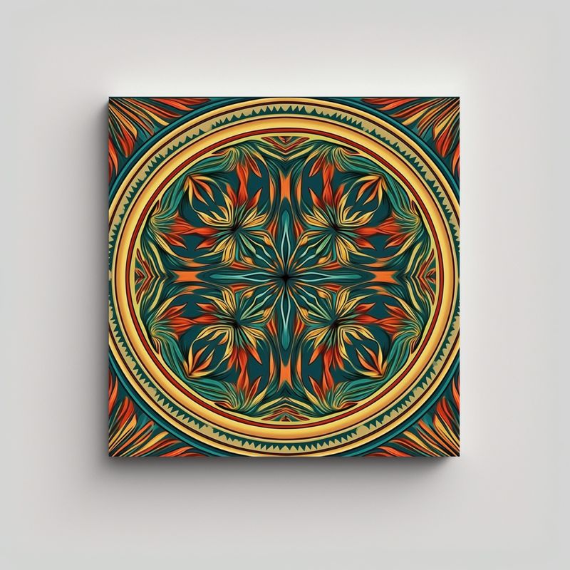 GENERICO - Cuadro Decorativo Navideño En Mandala 90x90 Cm