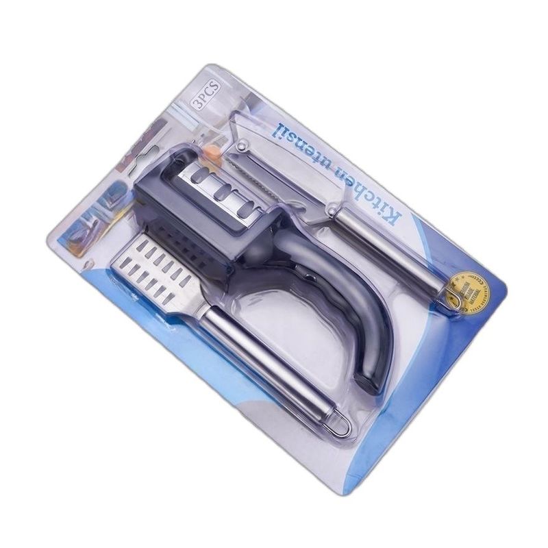 GENERICO - Set 3pcs Afilador Cuchillo Pelador Verdura Y Pelador Escamas