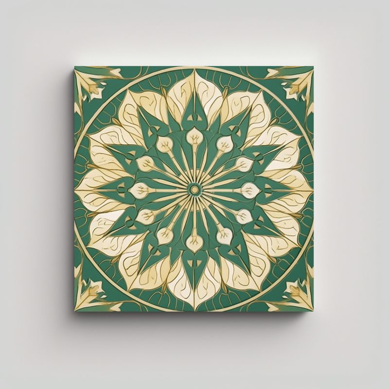 GENERICO - Cuadro Tema Riqueza Visual Mandala Navideño 70x70 Cm