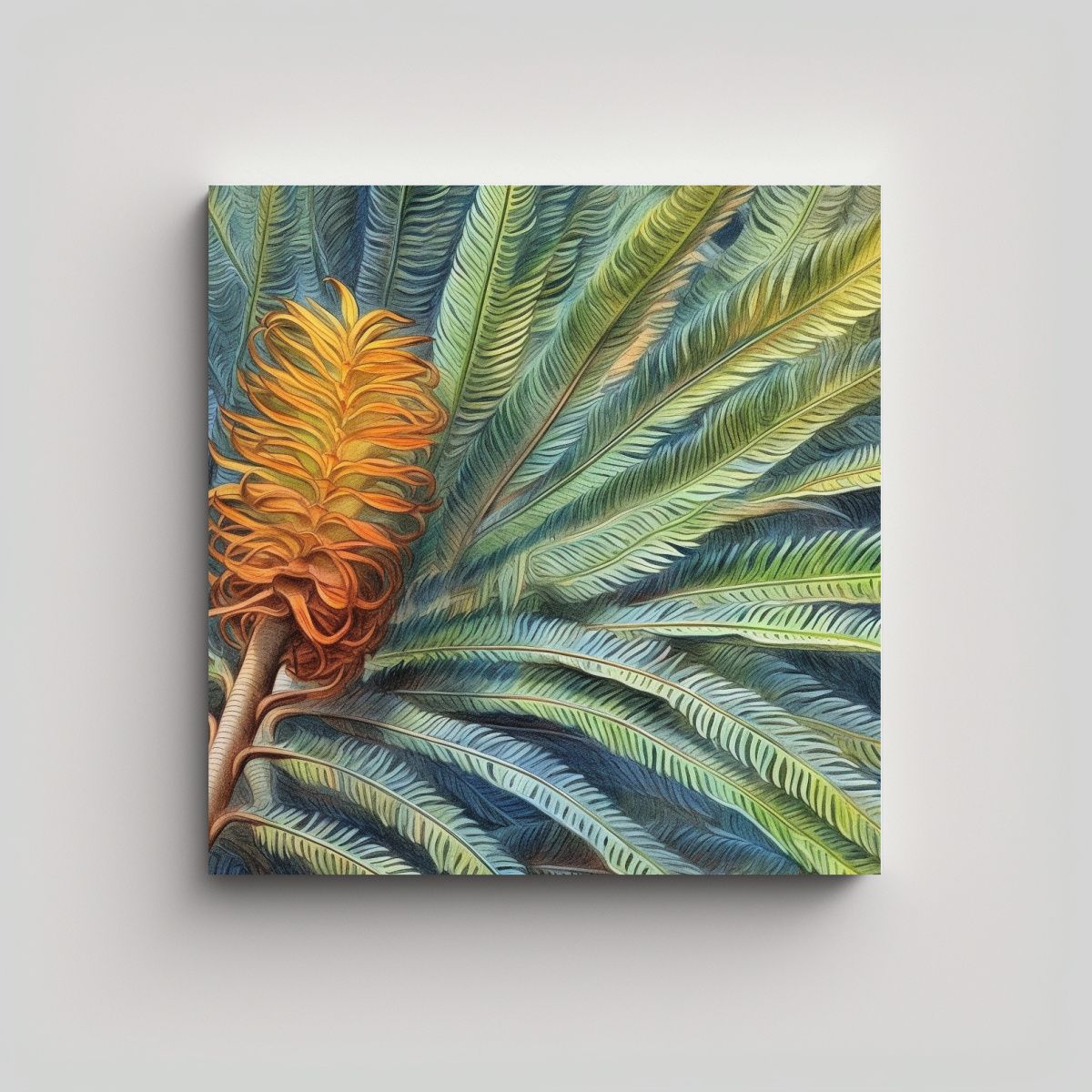 GENERICO - Cuadro Colores Escenario Cycas RevolutaVarios 80x80 Cm