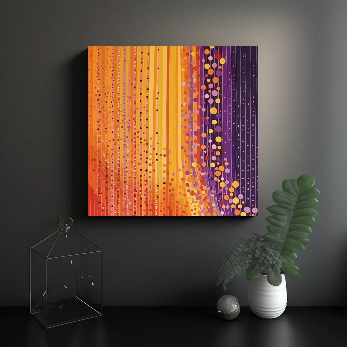 GENERICO - Pinturas Decorativas Con Rayas De Colores 70x70 Cm