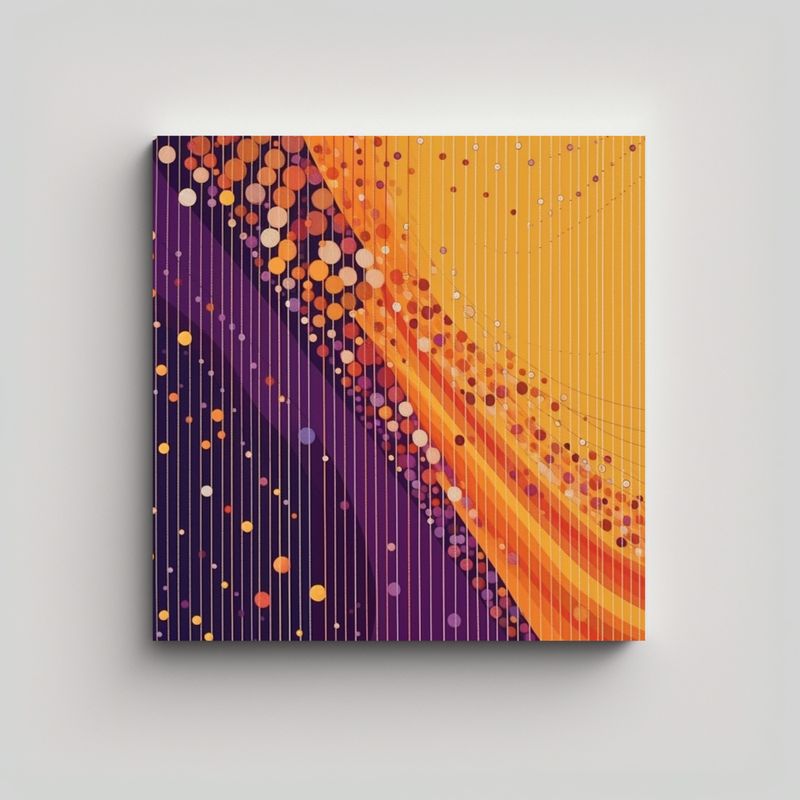 GENERICO - Cuadro Decorativo Con Estampado De Rayas Moradas 80x80 Cm