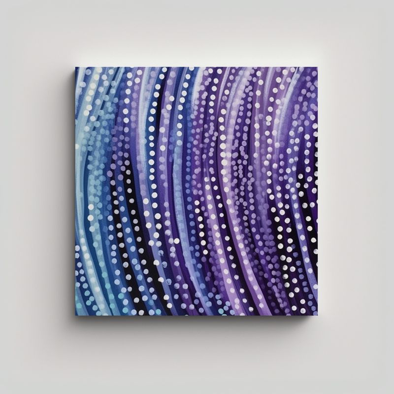 GENERICO - Cuadros Decorativos Modernos: Rayas Punteadas 50x50 Cm