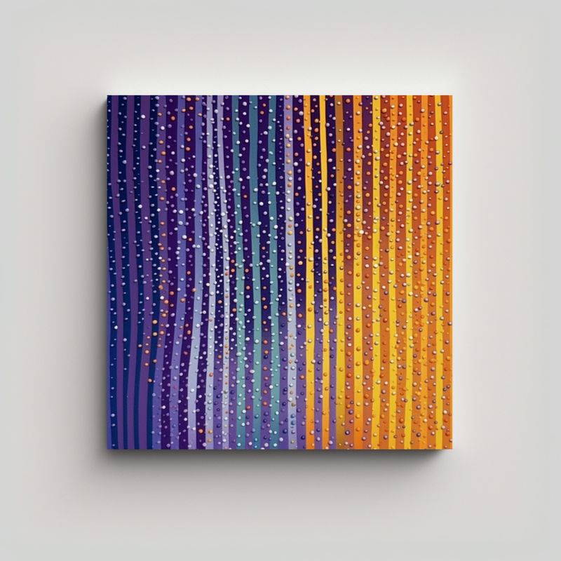 GENERICO - Cuadro Impreso Belleza Rayas Punteadas Morado 80x80 Cm