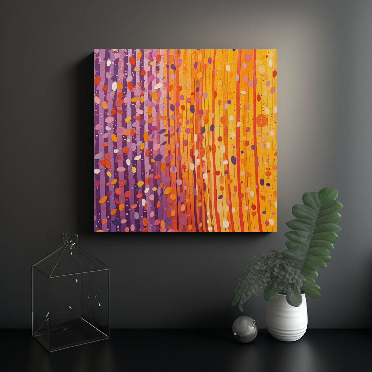 GENERICO - Pinturas Decorativas Modernas En Púrpura Con 80x80 Cm