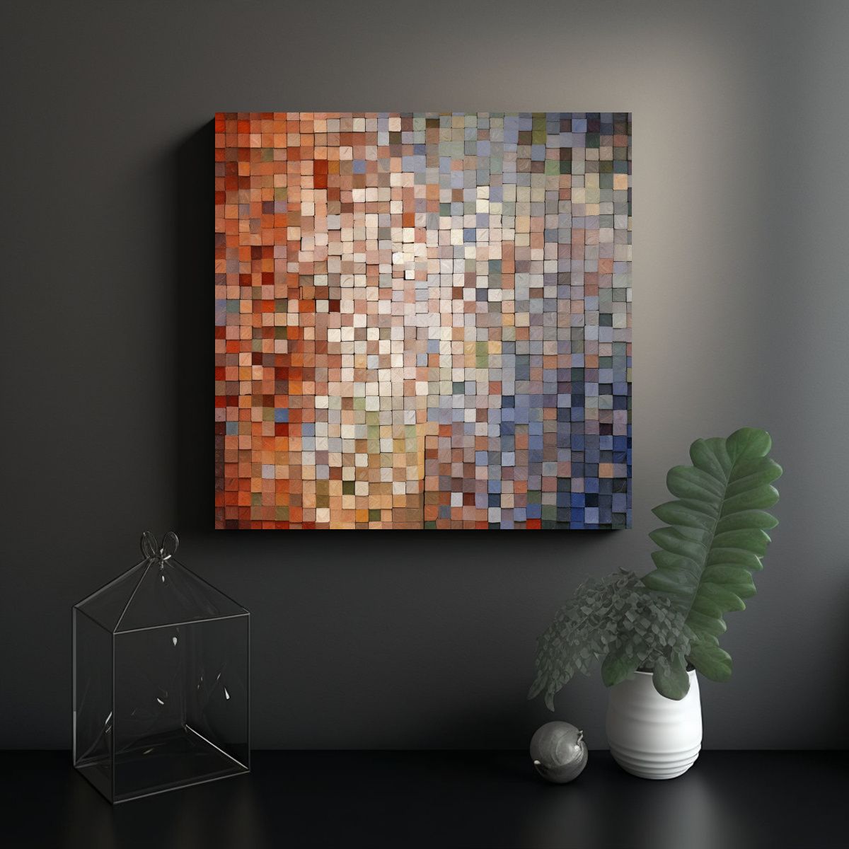 GENERICO - Decoración Moderna: Cuadrados Grandes Dispuestos 70x70 Cm