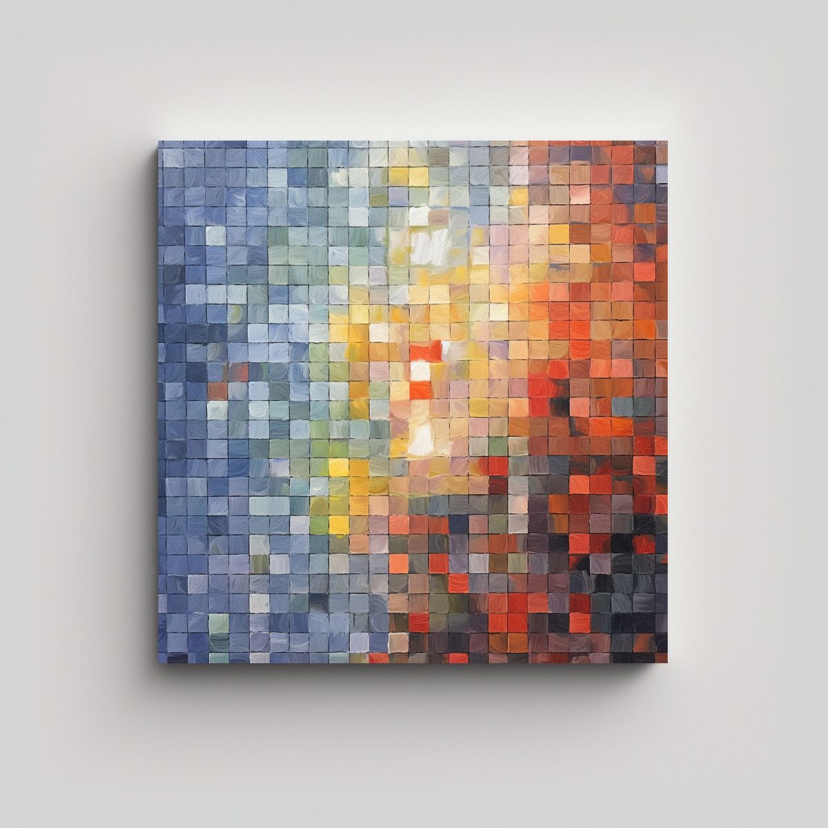 GENERICO - Cuadro Floral Moderno En Tela: Dibuja Los Cuadros 70x70 Cm.