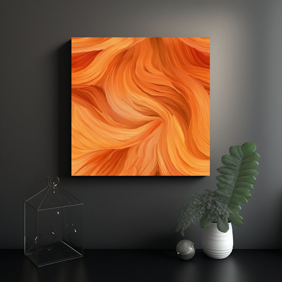 GENERICO - Pintura Abstracta Minimalista, Efecto Visual, 80x80 Cm