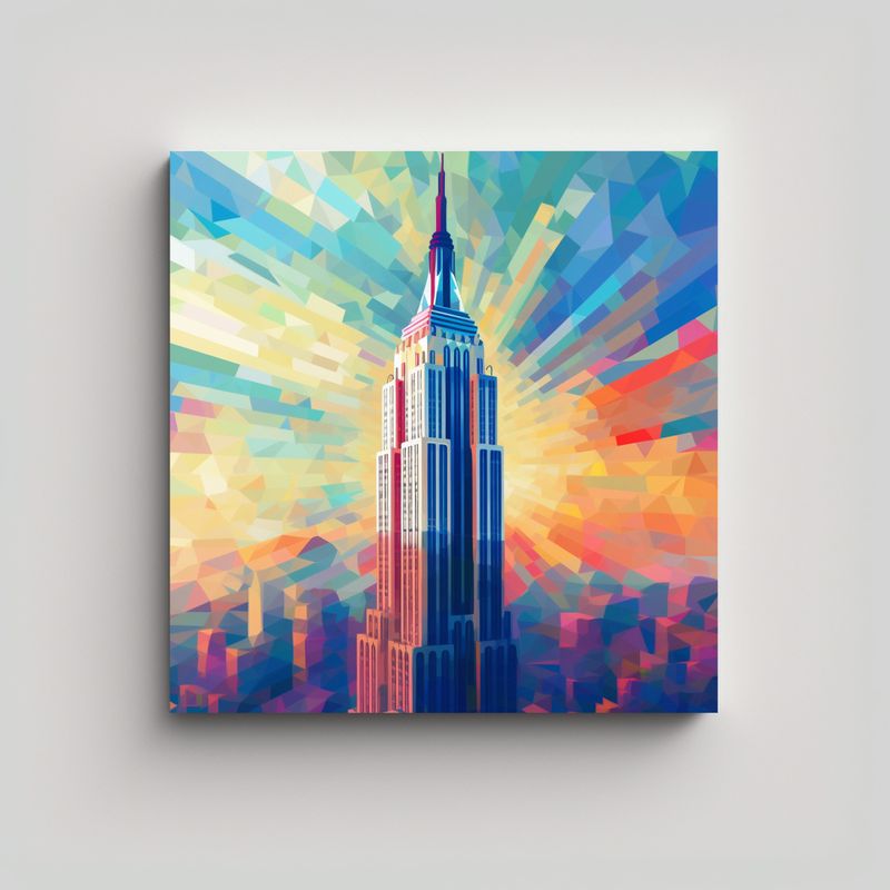 GENERICO - Cuadro Impreso Empire State Building En Viento 50x50 Cm