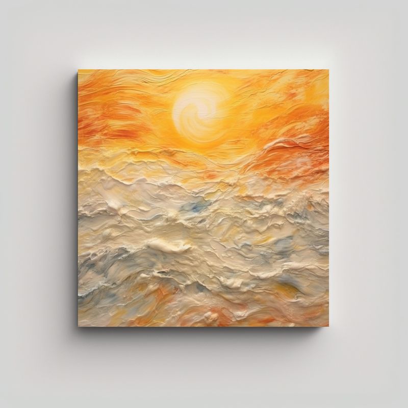 GENERICO - Pintura Encaústica De Arte Abstracto Creativo: 80x80 Cm