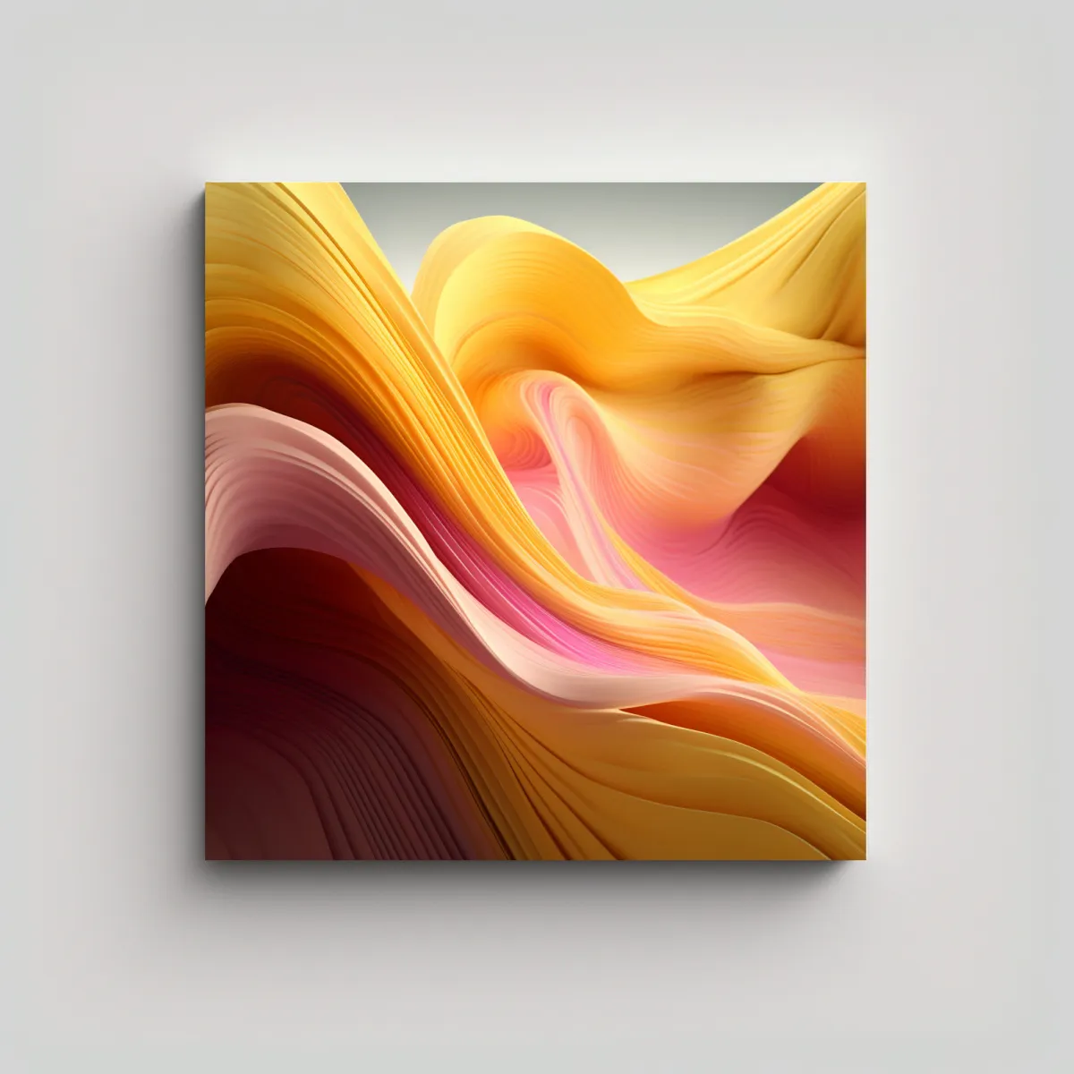 GENERICO - Cuadro Abstracto De Olas Creadas Por Ordenador. 60x60 Cm