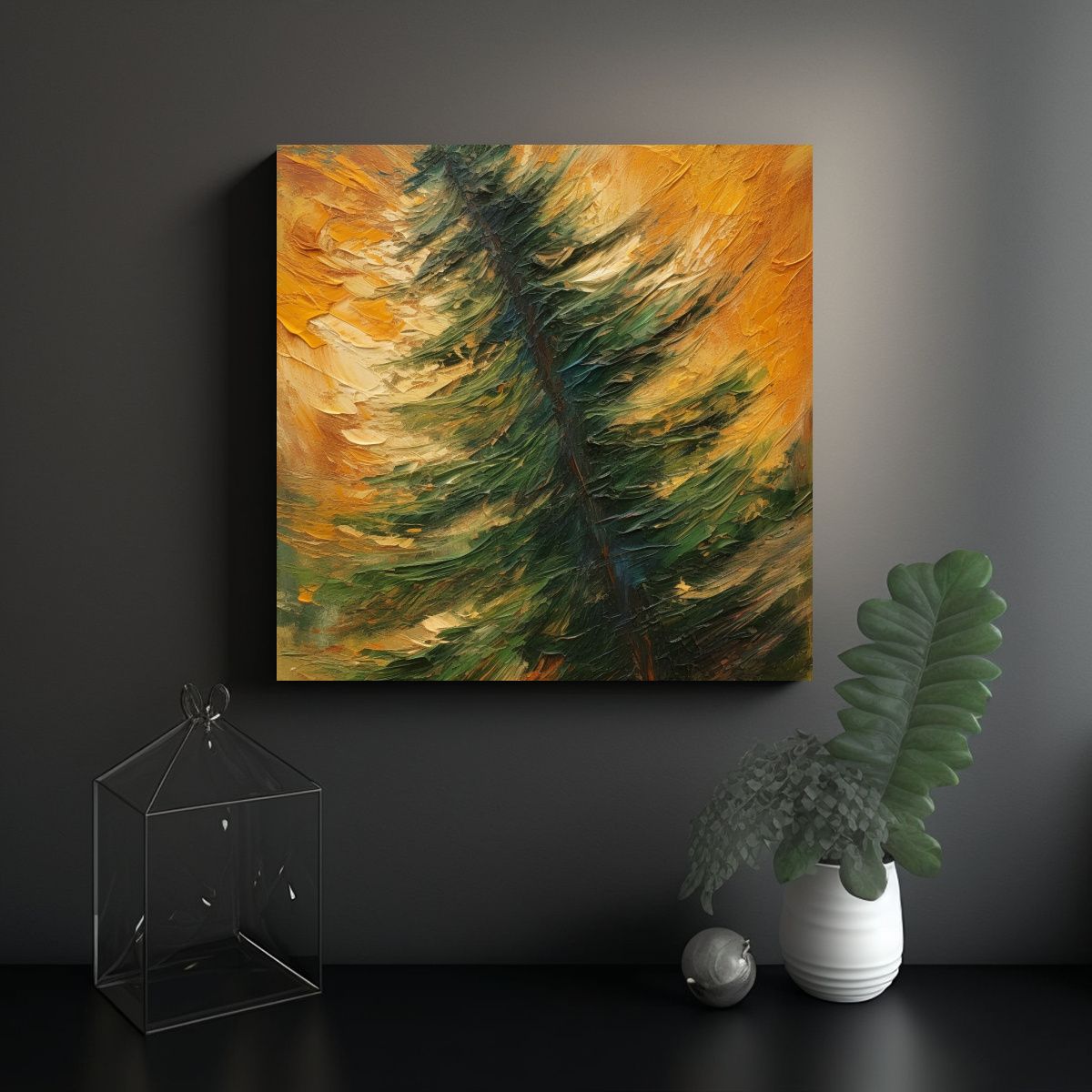 GENERICO - Pintura Exp. De Arte Urbano De Un Abeto Con 70x70 Cm