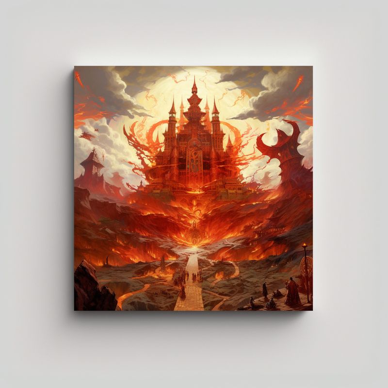 GENERICO - Cuadro Cuadro Fantasía Rakdos MTG Pintura 50x50 Cm