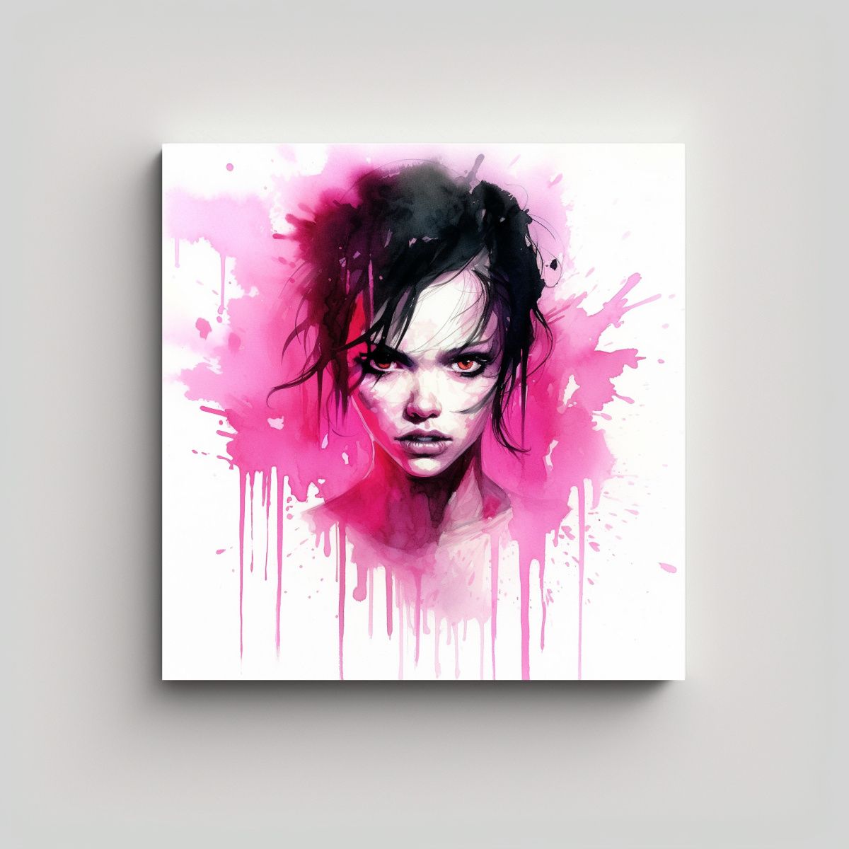 GENERICO - Cuadro Floral Estilo Vampiro Femenino En Colorido 80x80 Cm