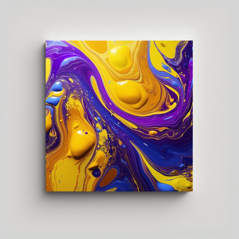 GENERICO - Pintura Abstracta En Bastidor: Armonía 80x80 Cm