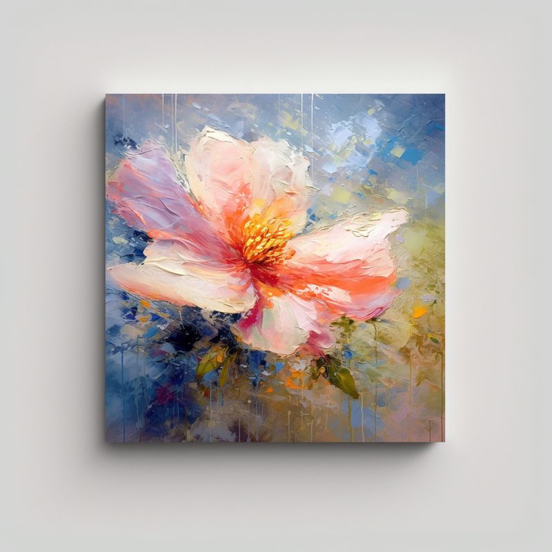 GENERICO - Pintura Floral Intensa Con Escena De Composición 60x60 Cm
