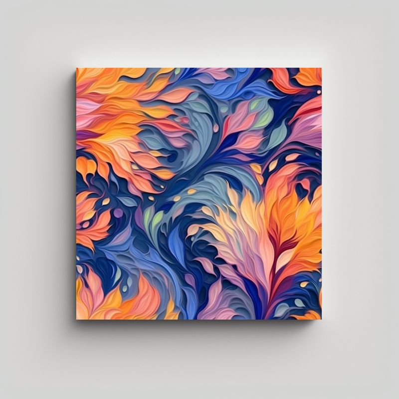 GENERICO - Cuadro Espectacular Linda Flores Abstractas 60x60 Cm