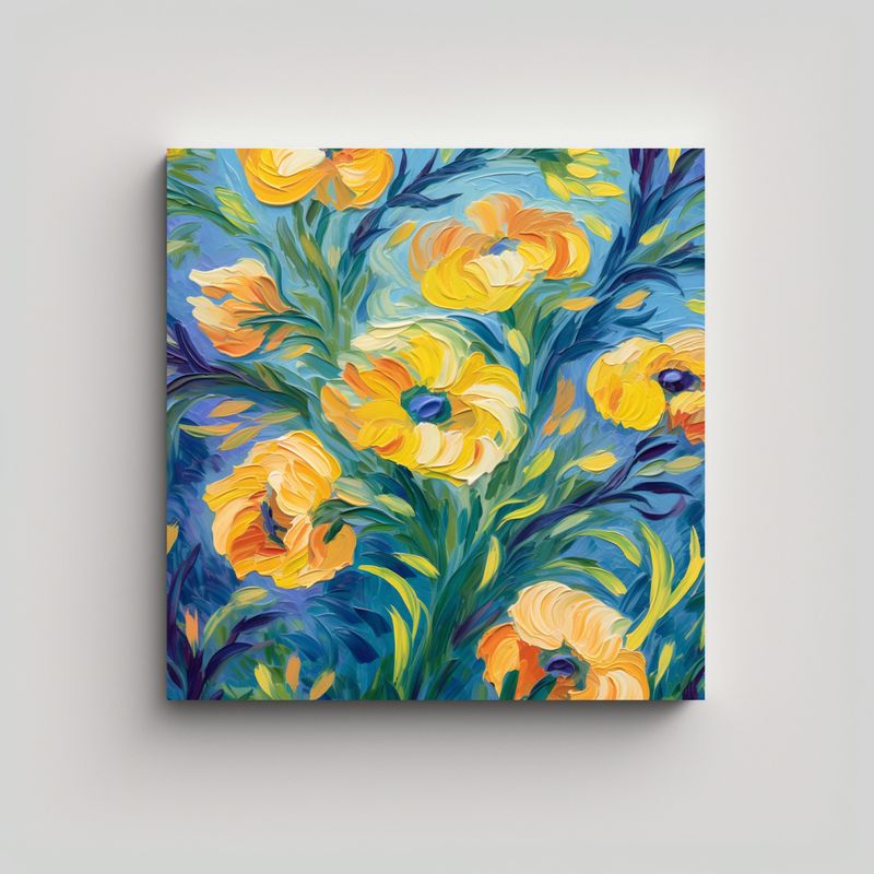 GENERICO - Cuadro Inspiración Poder Flores Al Estilo De Van 50x50 Cm