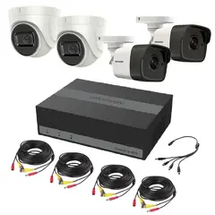 HIKVISION - KIT DE 4 CAMARAS DE SEGURIDAD COLOR VU CON AUDIO 2 DOMO 2 BULLET