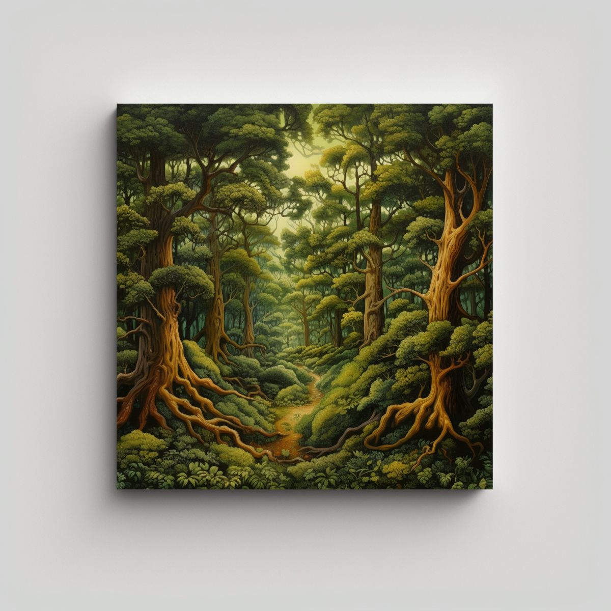 GENERICO - Pinturas Decorativas De Bosque Con Tonos Modernos 50x50 Cm