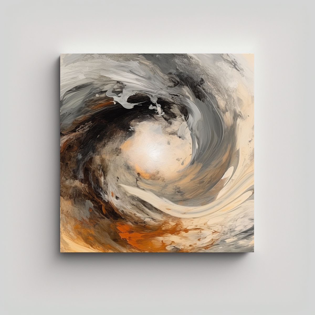 GENERICO - Pintura Abstracta Fractal Temática Terrosa En 90x90 Cm