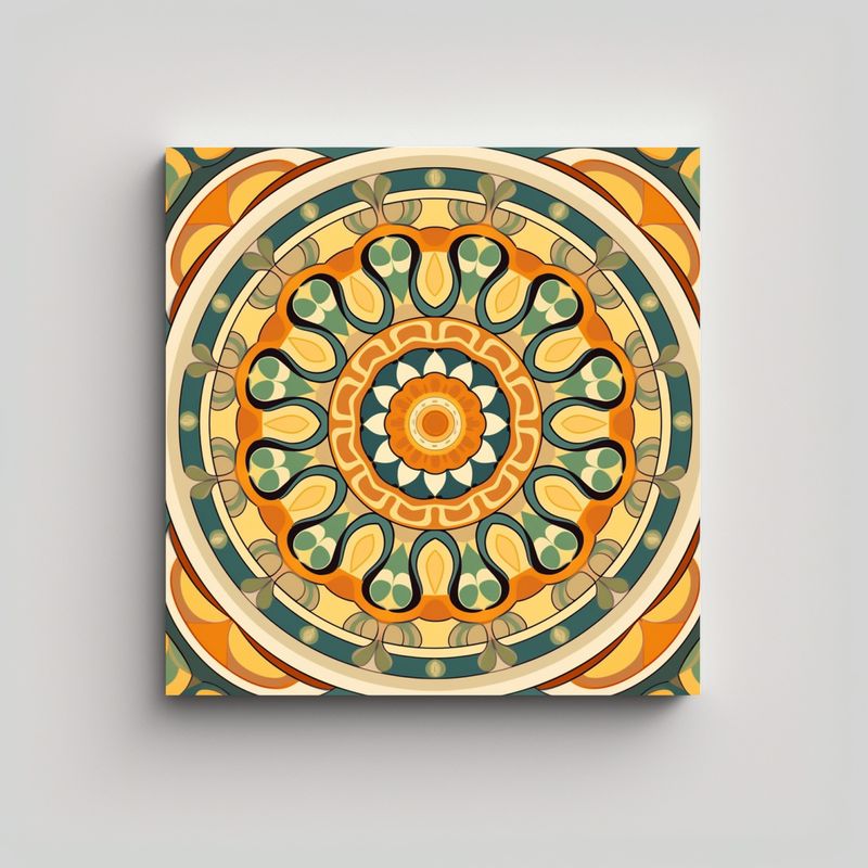 GENERICO - Pinturas Decorativas De Estilo Paisley, Rattan Y 50x50 Cm