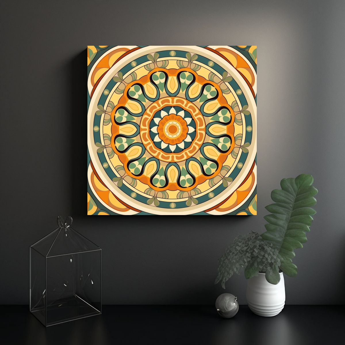 GENERICO - Pinturas Decorativas De Estilo Paisley, Rattan Y 60x60 Cm