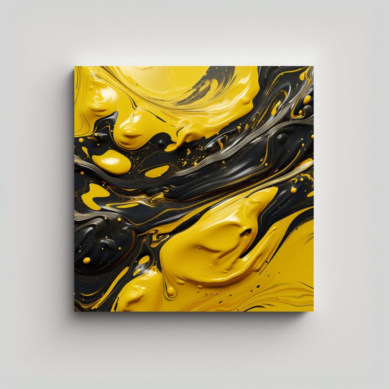 GENERICO - Pinturas Comedor Textura 3D Aceite Líquido Negro 50x50 Cm