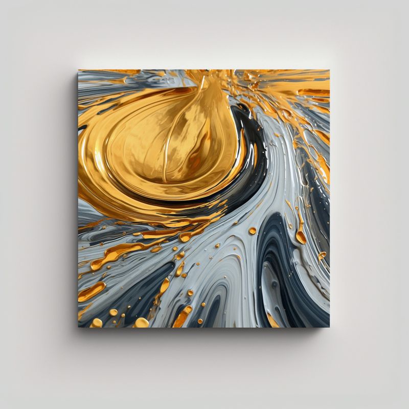 GENERICO - Pintura Japonesa Abstracta Fuente En Lienzo 60x60 Cm