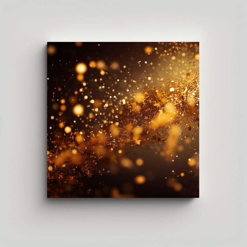 GENERICO - Pintura Esquemática De Partículas De Oro Sobre 90x90 Cm